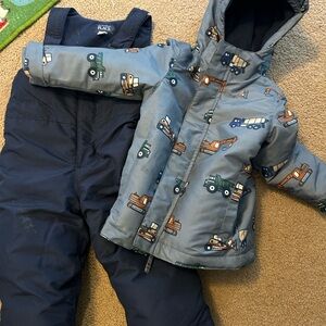 Kids' Blue Truck Print Snowsuit Set